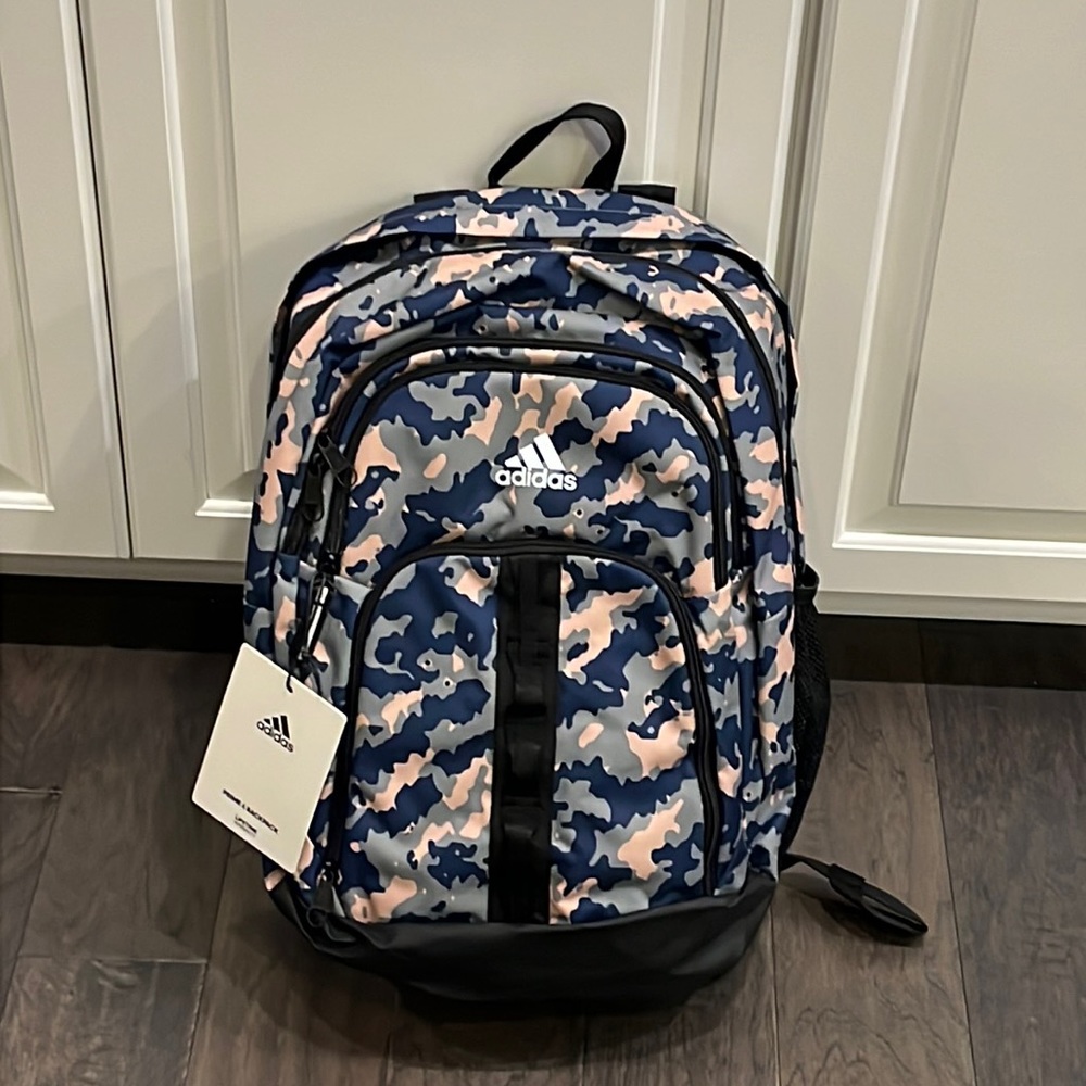 Adidas Prime 6 Backpack School Book Bag Essential Camo Fits 16” Laptop new